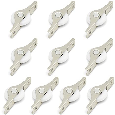 XPEX 10pcs mini ruedas de goma blanda con placa metálica y tornillos para muebles