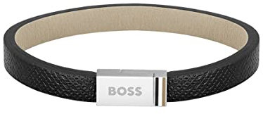 BOSS Jewelry Lederarmband für Herren Kollektion JACE Schwarz - 1580336S