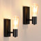 Comely 2 Stücke Wandleuchte Innen Schwenkbar, E27 Vintage Industrial Wandlampe, max. 60 Watt, Schwarz Wandstrahler aus Metall für Wohnzimmer Schlafzimmer Küche Flur