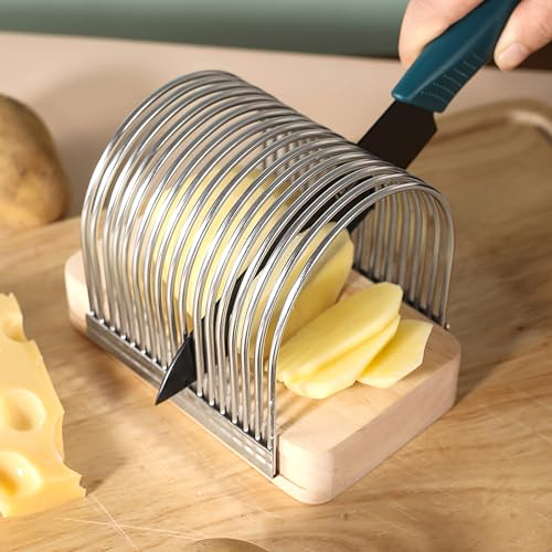 Marstey Bread Slicer, Potato Slicer, Cheese Slicer, Bread Slicers for Homemade Bread, Convenient and Safe, Slice with Ease, for Onions, Potatoes, Toast, Bread, Cheese, Tomatoes,Etc.