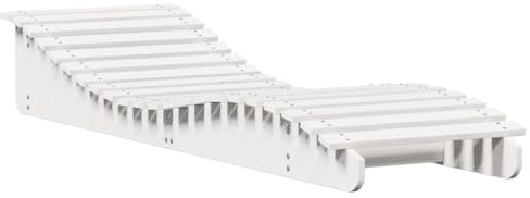 vidaXL Sonnenliege, Sonnenbett Ergonomisch mit Liegefläche in S-Form, Gartenliege mit Latten-Design, Outdoor Liege Holzliege Poolliege, Weiß Massivholz Kiefer