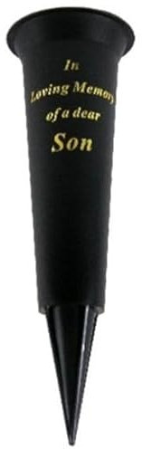Special Graveside Memorial Grave Spiked Flower Vase In Loving Memory Special Memorial Vase for Graves - Plastic Cemetery Flower Holder with Spike, (1, Son)
