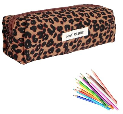 JOOTUEPO Pencil Case, Corduroy Pencil Pouch, Cute Stylish Simple Pen Bag with Practical Zip, for Teenage Boys Girls School College