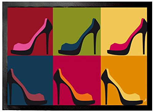 1art1 Schuhe Pumps, Pop Art Fußmatte Dekomatte Innenbereich | Design Türmatte 70x50 cm