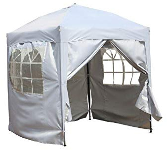 Bc-elec - 578-013 Faltbarer Gartenpavillon, Gartenpavillon, weißer Pavillon 2X2m mit 4 Seitenwänden