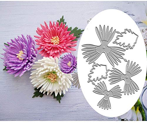 DDeehs Chrysanthemum Flower Metal Die Cuts, Rose Daisy Flower Leaves Cutting Dies, Stencils for DIY Scrapbooking, Album Decorative Embossing Paper Dies for Card Making