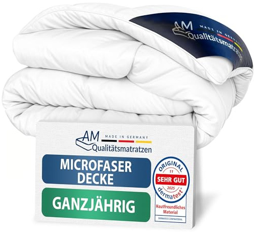 DormiGood Edrédon Cama 155x220 - Made in Germany - Edredón de Microfibra 155x220 cm Premium para 4 Estaciones - para alérgicos con Relleno Sensofill - Relleno nordico Certificado Oeko Tex
