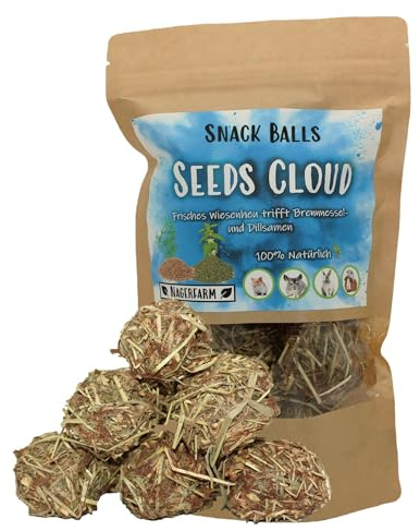 Snack Balls Seeds Cloud – di Nagerfarm – Mangime per roditori, porcellini d'India e conigli nani 100% naturale per i tuoi naselli – Prodotto di qualità tedesco senza ingredienti nascosti