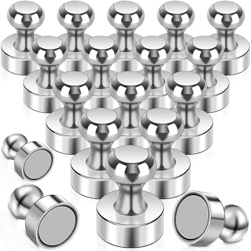 Starke Magnete Magneti potenti, magneti al neodimio, extra forti, confezione da 18 mini magneti per il frigorifero, piccoli magneti per lavagna, ufficio, magneti per il frigorifero in metallo