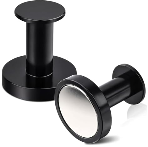Joyan 2 PCS Magnetic Hooks, 36 mm Magnet Hooks Heavy Duty, Hook Magnets Large for Iron Doors, Refrigerators, Kitchens, Clothes Rack, Office, Camping (Black)