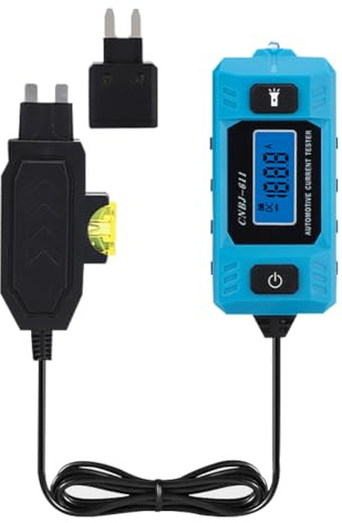 Weytoll CNBJ-611 Testeur de Fusible Automobile - Analyseur de Fuites de Voiture - Testeur de Défaut - Outil de Test de Courant de Fusible Automobile - Écran LCD Rétroéclairé Bleu avec Lumière d