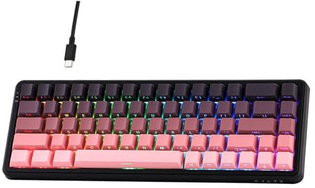 MechLands AK680 Max Clavier de Jeu Filaire avec Interrupteur à Effet Hall, Clavier magnétique à déclenchement Rapide avec taux d'interrogation de 8K, RGB (Noir Rose)