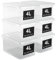 AHIOVA 6 Cajas Almacenaje Plastico Pequeñas 4L 26,5x19,5x12,5cm con Tapa. Cajas 100% Transparente, Cajas Organizadoras y Apilables. Caja Almacenaje de Click a Presión. Libre de BPA (4 Litros)