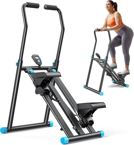 MERACH Upgraded Stair Stepper Exercise Machine for Home Gym, Foldable Vertical Stair Climber with Adjustable 3 Level Resistance, Extended Step Range