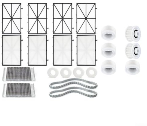 Kit pannello filtro per la pulizia della piscina, kit di ricostruzione 9991433R4 pannelli filtranti spazzole guida ruota di ricambio per robot pulitore piscina Dolphin