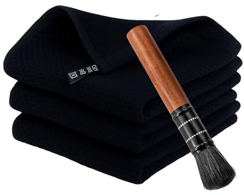 Juego de 4 cepillos de paño y portafiltros, accesorios para máquinas de café espresso, cepillo de café con 3 paños de limpieza, ideal para limpieza de pinceles de barista