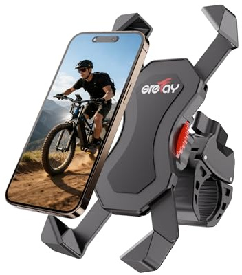 Grefay Soporte Móvil Moto 360°Rotación Soporte Teléfono Bicicleta Soporte Movil Moto para iPhone 17 16 15 14 13 Series, Huawei, 3,5-6,8” Smartphone