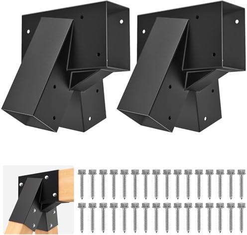 SELEWARE Juego de soportes de columpio de alta resistencia – Kit de herramientas para columpios de marco en A con accesorios de montaje, se adapta a 4 patas (4 x 4) y 1 (4 x 6) viga, soportes de