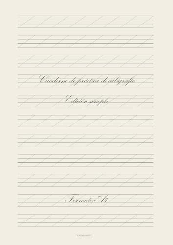 Cuaderno de práctica de caligrafía Edición simple– Formato A4