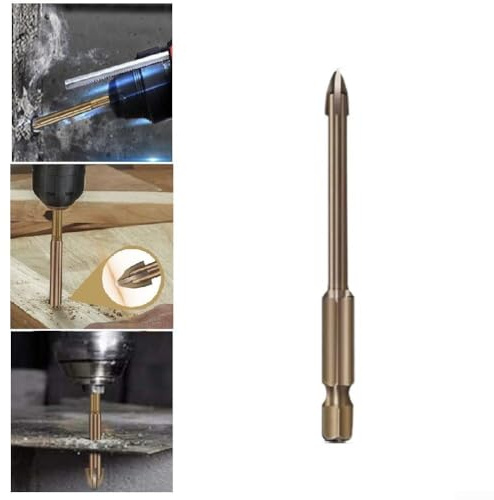 babominimer Punta da trapano a croce in lega di carburo cementato, 3-12 mm, per piastrelle di ceramica, vetro, marmo, specchio, metallo sottile, resistente all'usura, design antiruggine con foratura
