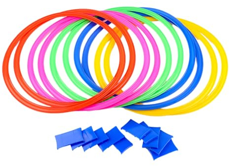 Anelli della campana per bambini - Gioco degli anelli della campana combinabili | Attrezzature da gioco all'aperto per la scuola materna | Rettangoli da 15 pollici con connettori percorso bambini