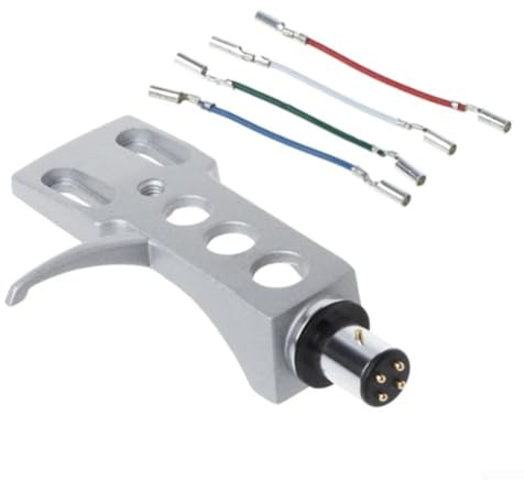 Soporte profesional para tocadiscos de DJ con juego de cables que ofrece una solución de montaje fiable para cartuchos LP Phono (plateado)