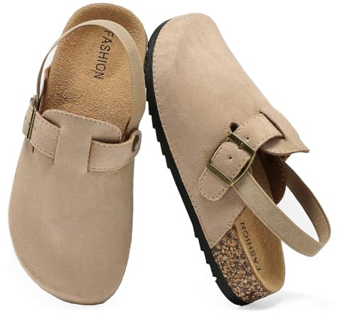 Jesindr Mules et Sabot Enfant Fille Garçon, Chaussons Antidérapants avec Bride Arrière Réglable