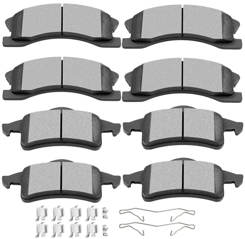 SCITOO Ceramic Brake Pads, 8pcs Front Rear Brake Pads Brakes Kits fit for 1999-2004 for Jeep Grand for Cherokee
