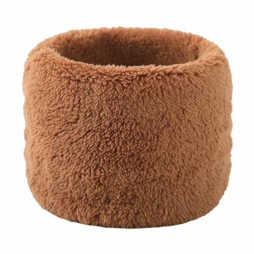SHTGOI Plüsch Schlauchschal Dick Winterschal mit Fleece Unisex Nackenwärmer Breite Gehörschutz Halsschlauch Flauschig Loop Schal Rundschal für Männer und Frauen im Winter zu verhindern Orange