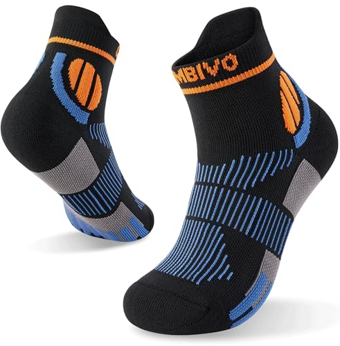 CAMBIVO Kompressionsstrümpfe Herren Damen 2 Paar, Stützstrümpfe 15-20 mmHg, Gepolsterte Kompressionssocken, Compression Socks, Atmungsaktiv Socken für Sport, Reise, Flug, Schwellung, Alltag