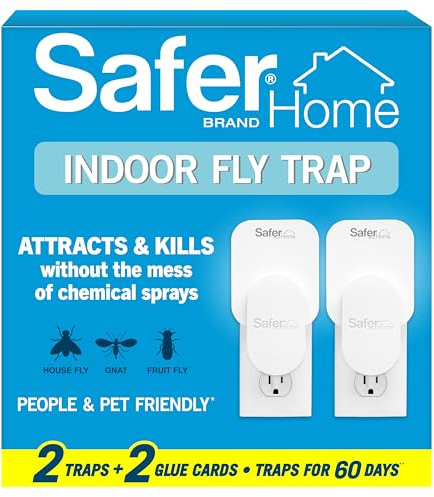 Safer Home - Trampa para Moscas enchufable para Interiores, SH502-2SR, trampas efectivas para Moscas de la Fruta para Interiores, trampas para Mosquitos para casa Interior, protección Total de 800
