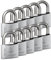 Nipter 10x Vorhängeschloss rostfrei | Schloss mit Schlüssel 30 mm | massives Lock mit Doppelverriegelung | inkl. 3 Schlüssel | Bügelschloss wetterfest
