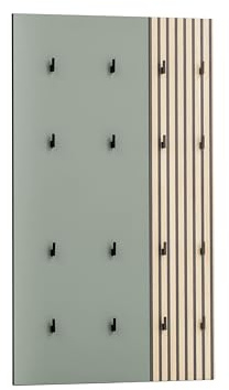 Schildmeyer 701956 Alexa - Juego de panel de ganchos, aspecto de panel acústico/color pistacho, 73,5 x 2,6 x 109 cm