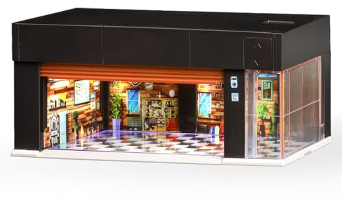 MOCBURIKU 1/64 Display Case for Hot Wheels Garage with LED Voice Control