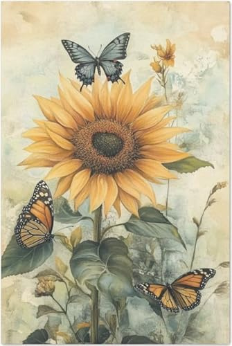 The Shabby Hummingbird Sunny Petals & Monarchs Large Decoupage Paper, 21 x 29 (For Furniture, large projects)