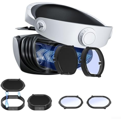 ABS-material byggd skyddande ram hölje anpassad passform anti-blått ljus linser kompatibel med för PS VR2