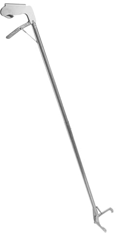 Abaodam Pince à Serpent Pliable en Acier Inoxydable Anti-dérapante 1,2 M Verrouillage pour Capture en Extérieur Jardin Animaux Reptiles