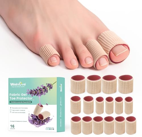 Welnove Punteras para dedos de los pies, 16 denominaciones para hombre y mujer, protección contra callos, ampollas y queratinizaciones – con olor a lavanda en el forro – Varios tamaños