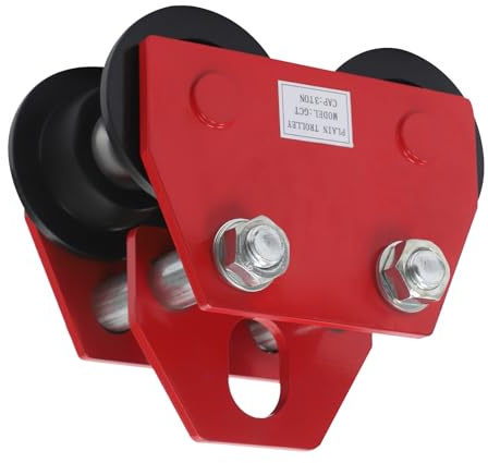 Manually Trolley 3 Ton/6613 LBS Load Capacity Push Beam Trolley with Four Wheels, Adjustable for I-Beam Flange Width 3.54 to 4.13, Heavy Duty Plain Trolley Crane Manual Garage Hoist for I Beam