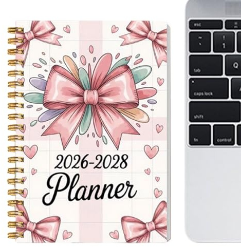 Taccuino di pianificazione – Carta da 8,3 pollici | Organizzatore di 36 mesi – 135 g a forma di cuore con monitoraggio degli obiettivi, liste di compiti, calendario delle vacanze per studenti e