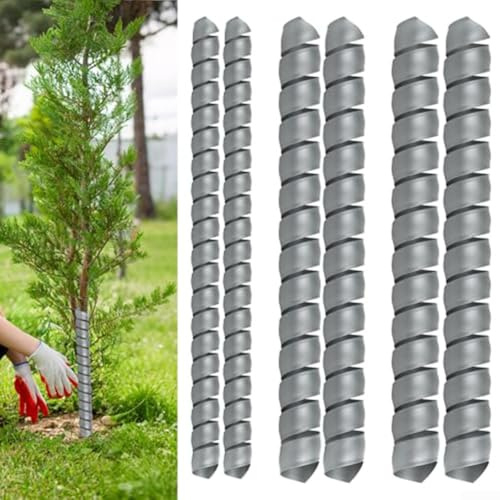 6 protezioni a spirale per tronco d'albero, in plastica, per giovani alberi, offrono una protezione resiliente dai pericoli esterni comuni e dalla fauna selvatica
