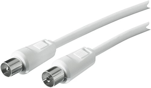 SCHWAIGER Antenna Connection Cable 75 dB, 20.0 m, White, IEC Plug > IEC Female, Double Shielding, 75 Ohm, Digital, HDTV, DVB-C/DVB-T2