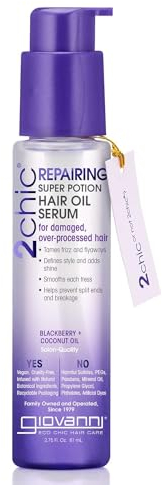 Giovanni 2 Chic Ultra Repair Super Potion Hair Oil Serum, Blackberry and Coconut Milk, 2.75 fl. oz.