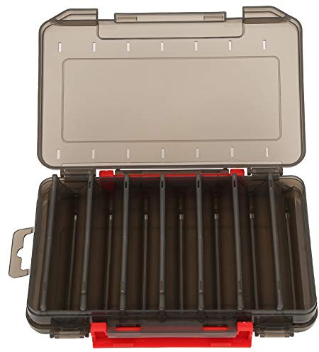 Double-Sided Plastic Fishing Lure Box, Tackle Storage Container with Bait Organiser Case for Anglers