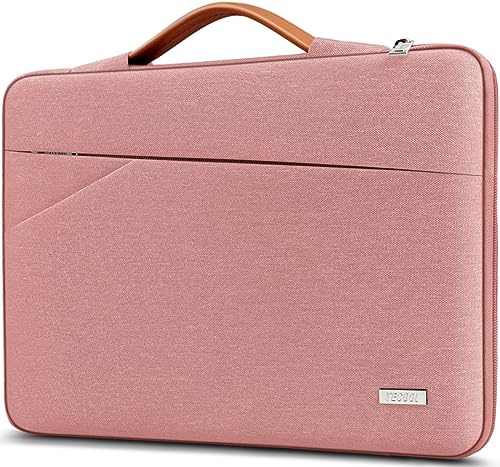TECOOL 15 15,6 Pouces Housse Ordinateur Portable pour 15 15,6'' HP Dell Acer Lenovo ASUS Samsung Notebook Chromebook, Pochette PC Portable Antichoc Imperméable Sacoche Protection, Rose