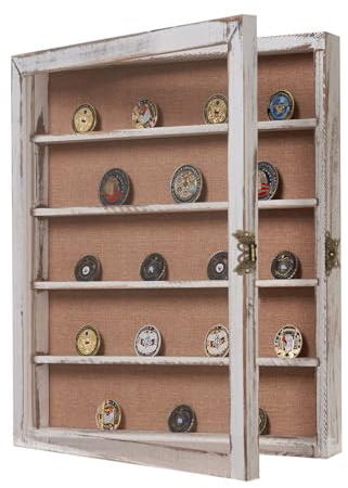 LITAITAI 14x17 Large Shadow Box Frame with Shelves, Deep Shadow Box Display Cabinet with 4 Movable Shelves,Used for Collecting Medals,Coins,Pictures,Flowers,Weddings,Baby Military (White)