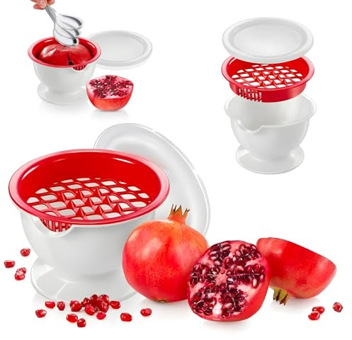 Avilia Pulisci Sgrana e Spremi Melograno 3 in 1 Senza BPA - Separatore Semi, Estrazione Succo e Contenitore per Conservazione Succo Naturale