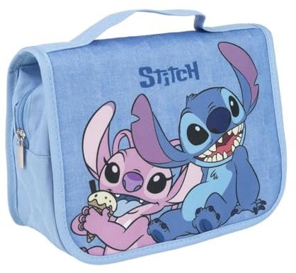 Disney Stitch Trousse de Toilette, Design Multi-Compartiments, Sac de Voyage, Ensemble de Beauté Stitch, Cadeau pour Filles, Femmes et Adolescentes