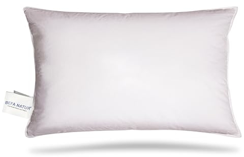BEFA NATUR Almohada de Plumas 50x70 cm | 100% Plumas | 820g Peso de Relleno | Apta para alérgicos (NOMITE) | Certificación (DOWNPASS) | Oeko-Tex Clase 1