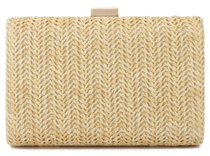 LHHMZ Pochette en paille pour femme Petit sac de soirée d'été Sac bandoulière en raphia Sac à main de plage tissé